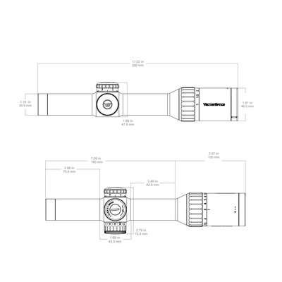 VO LPVO puškohled CONTINENTAL X10 1-10x24i ED Fiber - Černá