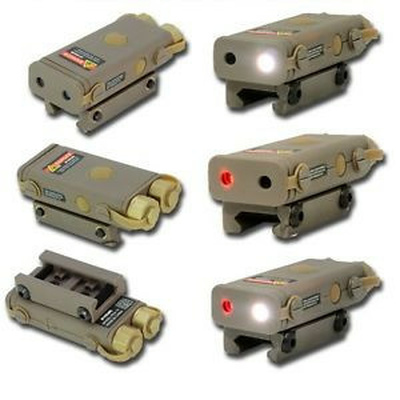 FMA AN/PEQ10 box (LED svítilna, červený laser), nylon - Písková