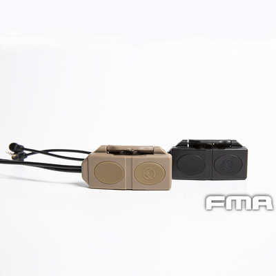 FMA duální spínač Dual Switch PEQ, konektory Laser Plug a 2,5 mm s logem - Písková