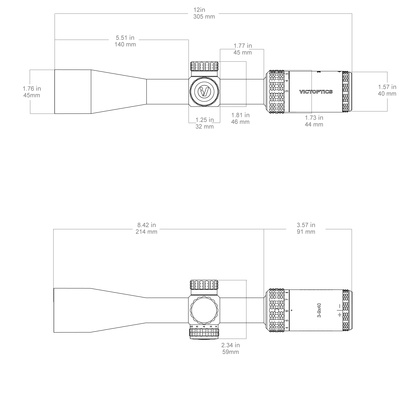 Puškohled VictOptics SOI 3-9x40 - Černá