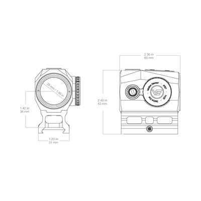 Kolimátor SCRAPPER Ultra Compact 1x25 - Černá