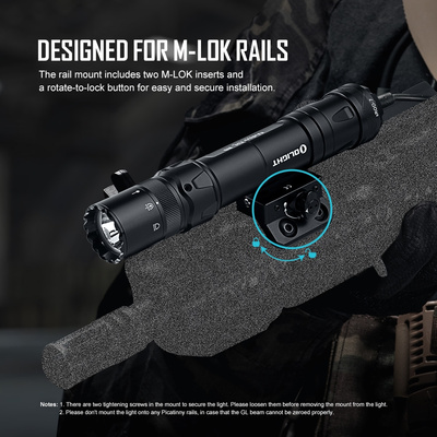 OLIGHT pušková svítilna ODIN GL-M (zelený laser) 1500 lm, M-LOK verze - Černá
