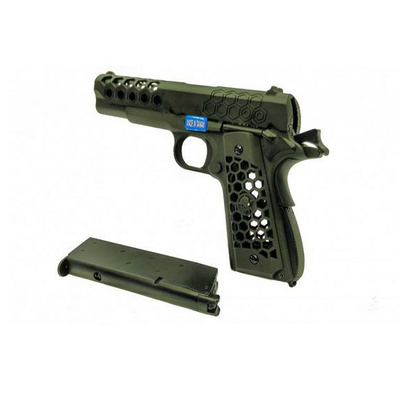 WE GBB plynová pistole M1911 HEX CUT Gen2 - Černá