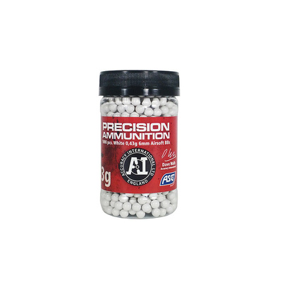 Kuličky ASG Accuracy International 0,43g, 1000 BBs - Bílá
