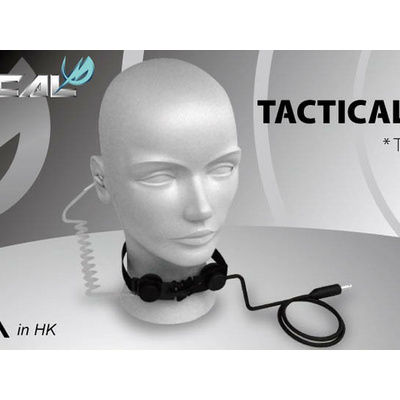 Taktický headset s hrdelním mikrofonem, pískový