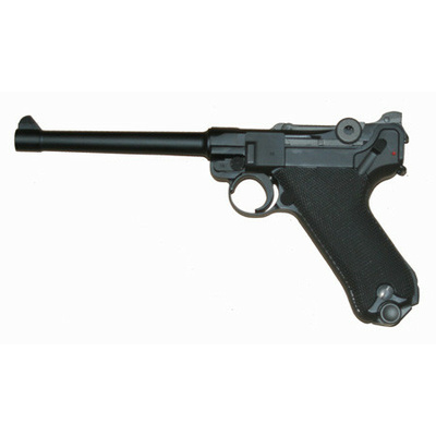 WE GBB plynová pistole Luger P08, 6 Inch - Černá