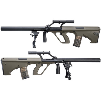 Steyr Aug  plus  tlumič  plus  optika  plus  dvojnožka (SW-020-AM) - zelený