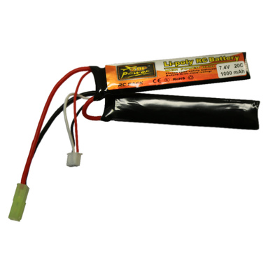 Li-Pol baterie X-Cell 7,4V 1000mAh, 20C - Nunchuk (dvojdílná)