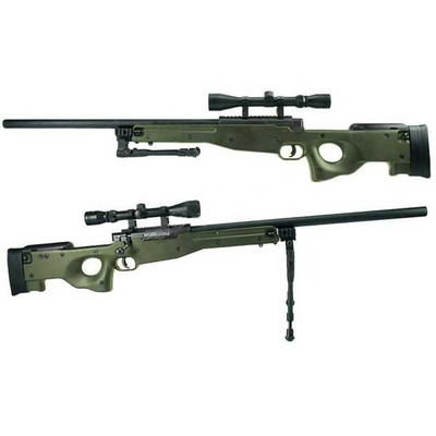L96 Sniper - olivová  plus  dvojnožka  plus  optika