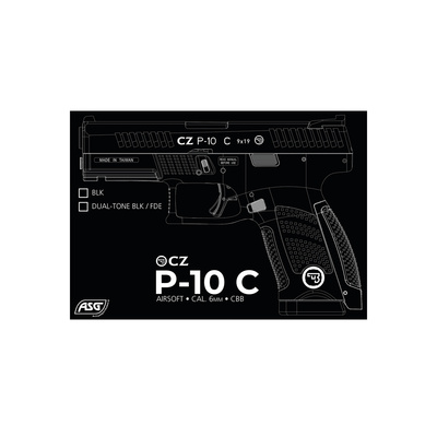 ASG CZ P-10C CO2 Blowback, kovový závěr - Dual-Tone (černá/písková)