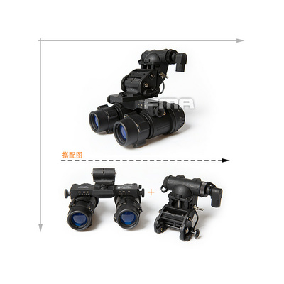 FMA plastová montáž pro NVG AVS-9 s bateriovým pouzdrem - Černá