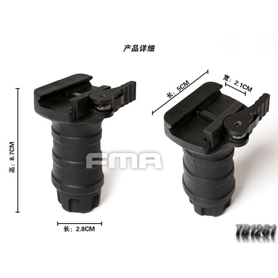 FMA QD krátká taktická rukojeť STUBBY grip na RIS lištu - Černá