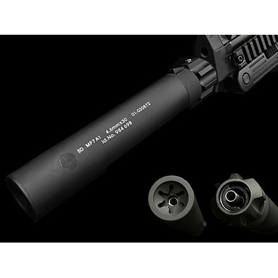 Angry Gun QD Power-Up tlumič pro WE SMG-8 (MP7) GBB, 12- mm (CCW) - Černá
