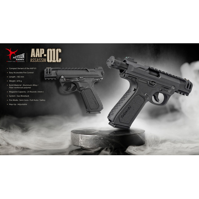 AAP-01C Assassin Compact GBB plynová pistole - Černá