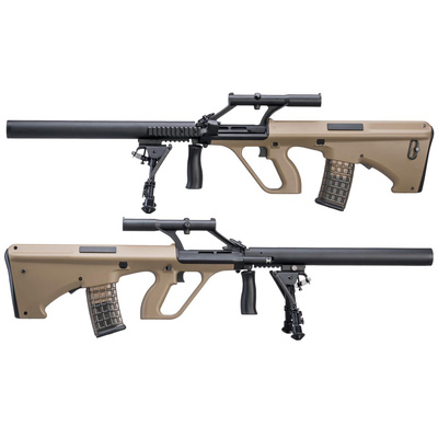 Steyr Aug  plus  tlumič  plus  optika  plus  dvojnožka (SW-020-AM) - pískový